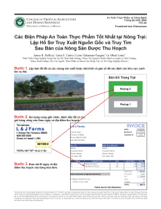 Các Biện Pháp An Toàn Thực Phẩm Tốt Nhất tại Nông Trại: Lập Hồ Sơ Truy Xuất Nguồn Gốc và Truy Tìm Sau Bán của Nông Sản Được Thu Hoạch | Best on-farm food safety practices: Documenting trace-back and trace-forward of harvested produce