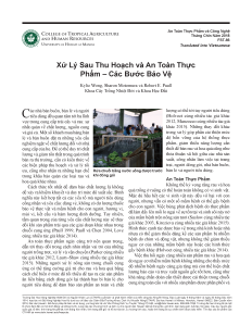 Xử Lý Sau Thu Hoạch và An Toàn Thực Phẩm – Các Bước Bảo Vệ | Postharvest Handling and Food Safety - Layers of Protection
