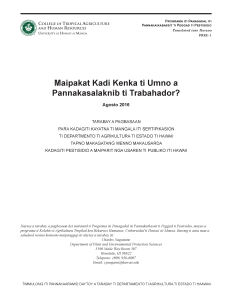 Mataipak Kadi Kenka ti Umno a Pannakasalaknib ti Trabahador? | Does the Worker Protection Standard apply to you?
